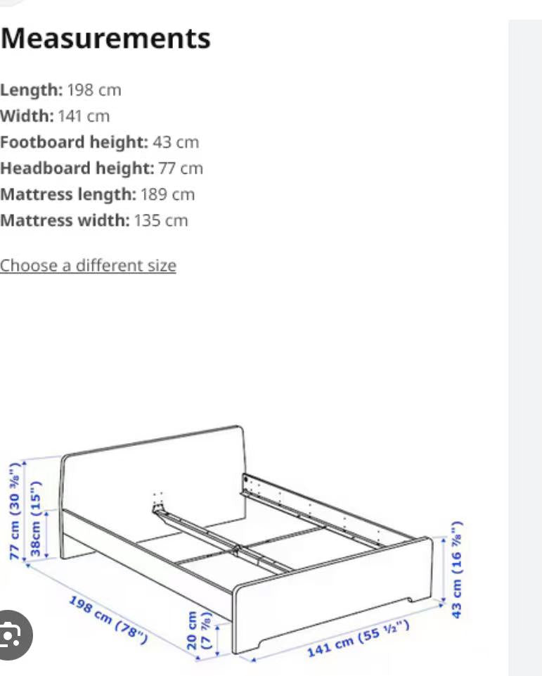 ASKROLL White Double Bed Frame