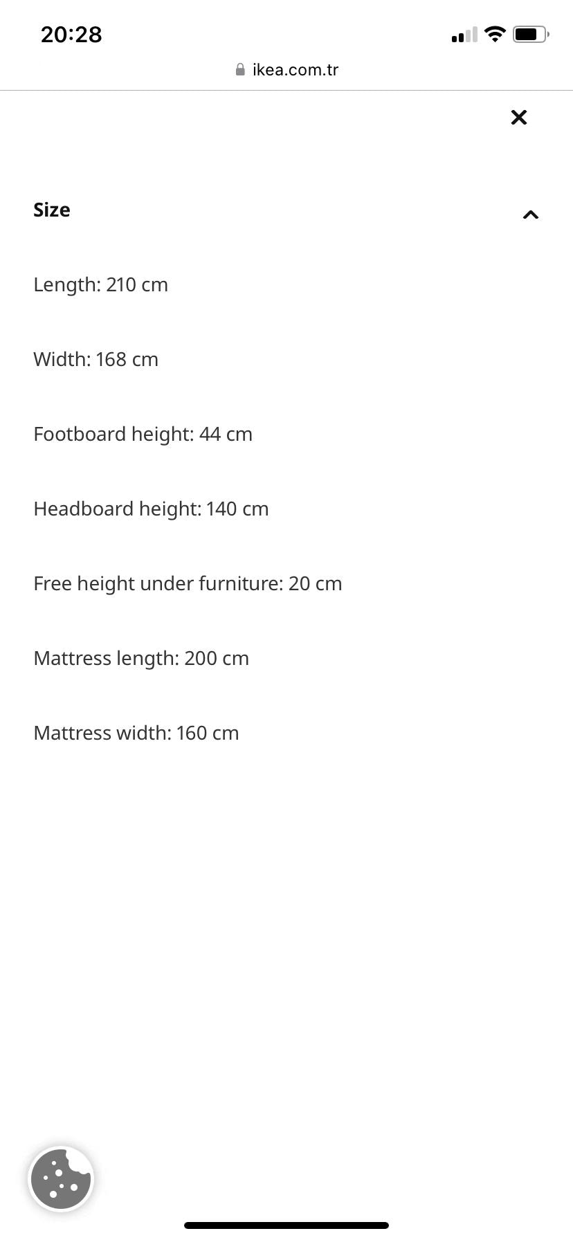 TYSSEDAL White Double Bed Frame