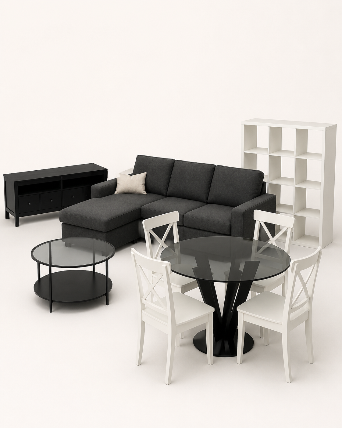 Compact Living Room Furniture Rental Package | Ideal for Small Houses, Townhouses & Duplexes