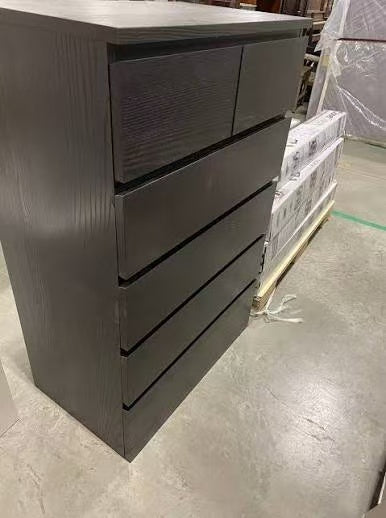 MALM 黑色六抽屉斗柜