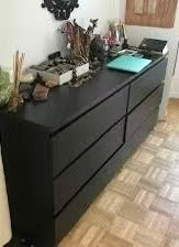 MALM 黑色六抽屉斗柜