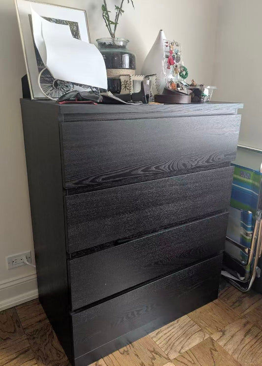 MALM Black 4-Drawer Dresser