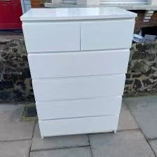 MALM Black 6-Drawer Tall Dresser