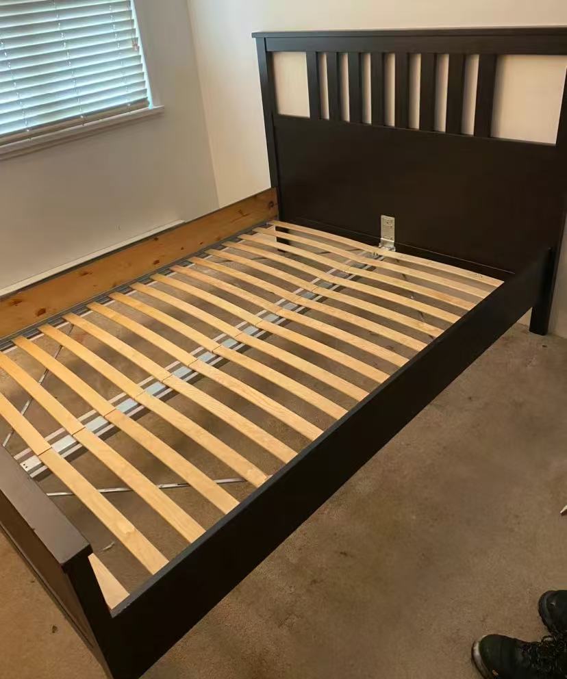 HEMNES Black Queen Bed Frame