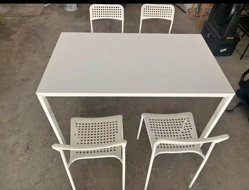 Standard Height Dining Table and 4 Chairs Set (Non-Extendable)