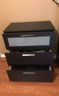 BRIMNES Black 3-Drawer Dresser