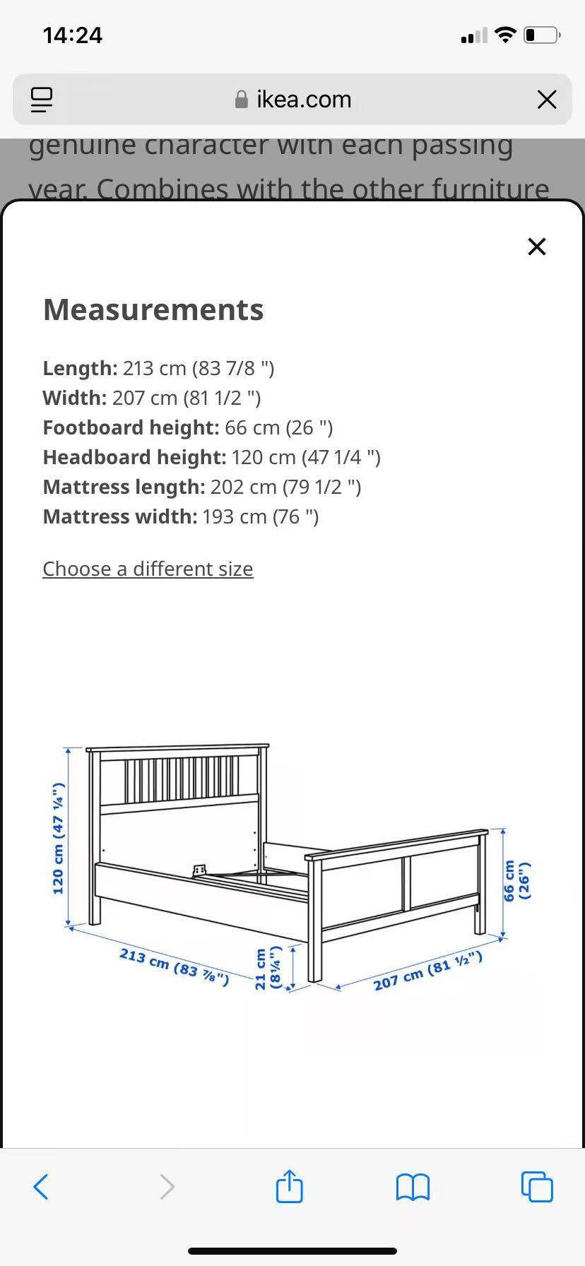 HEMNES Black King Bed Frame