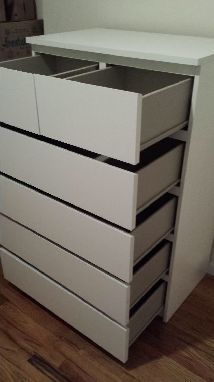 MALM Black 6-Drawer Tall Dresser
