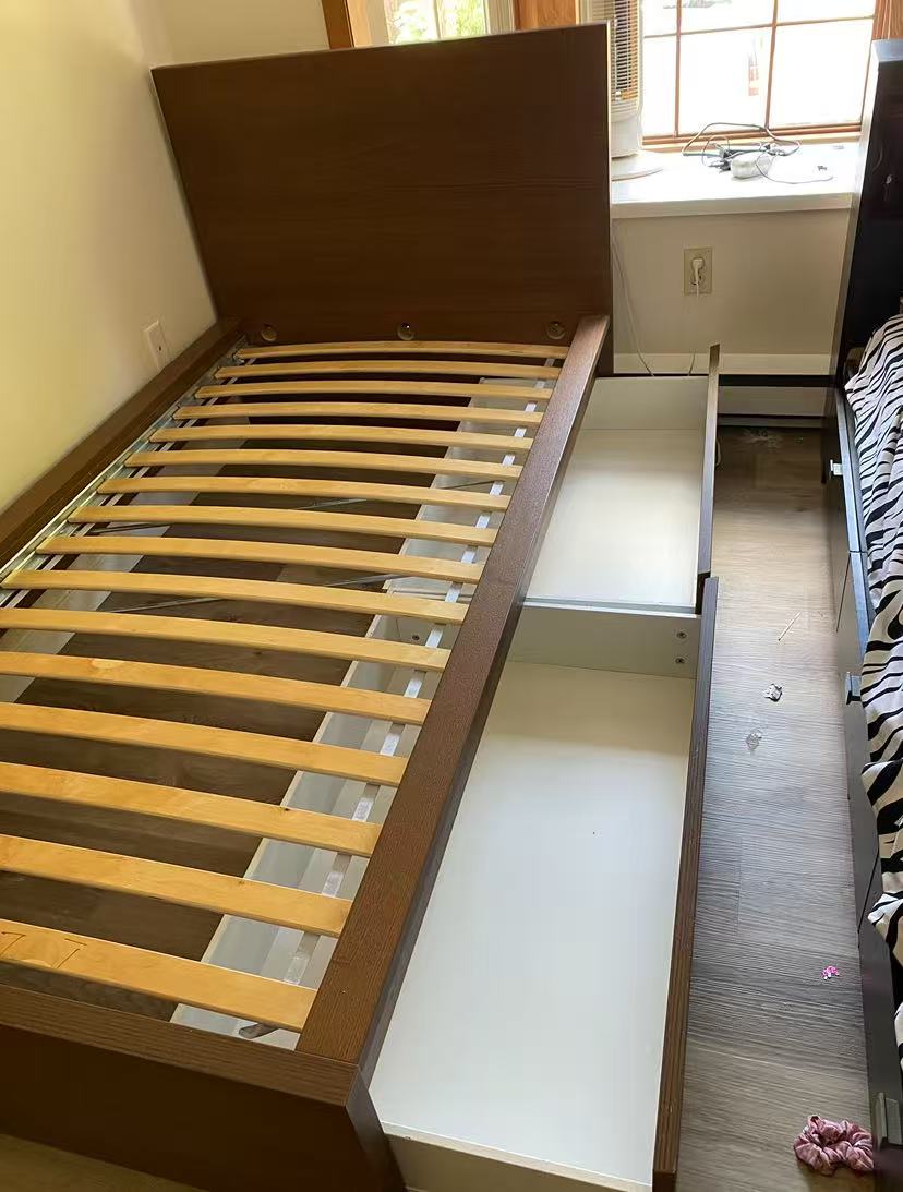 MALM Brown Twin Bed Frame