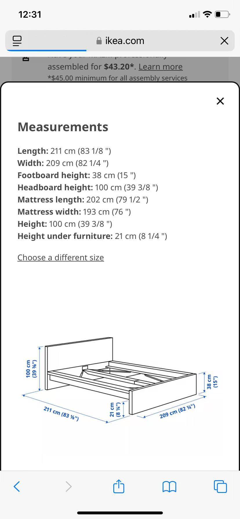 MALM White King Bed Frame