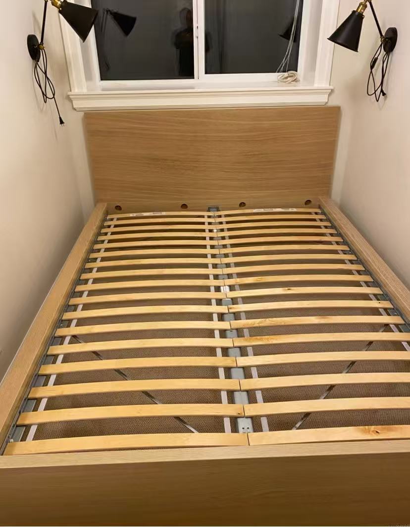 MALM Oak Veneer Queen Bed Frame