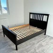 HEMNES Black Double Bed Frame
