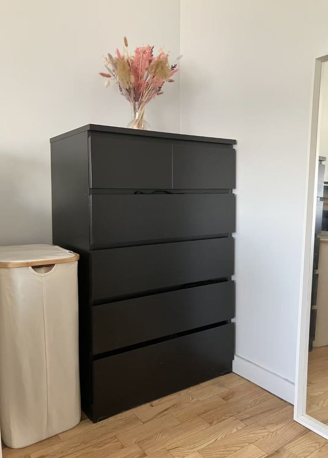 MALM 黑色六抽屉斗柜
