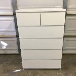 MALM Black 6-Drawer Tall Dresser