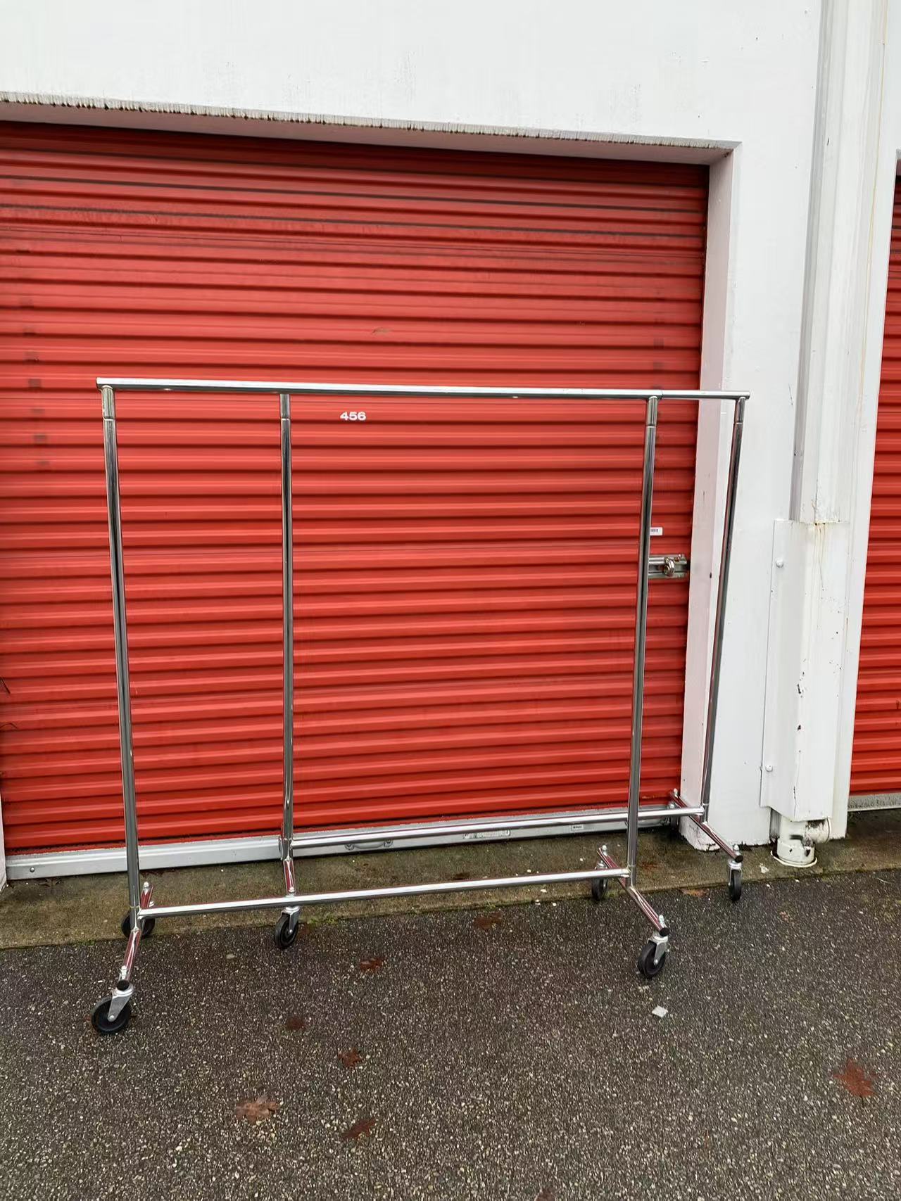 Stainless Steel Heavy-Duty Rolling Garment Rack | With Wheels | Detachable Design