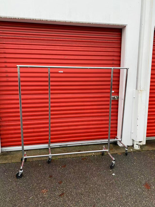 Stainless Steel Heavy-Duty Rolling Garment Rack | With Wheels | Detachable Design