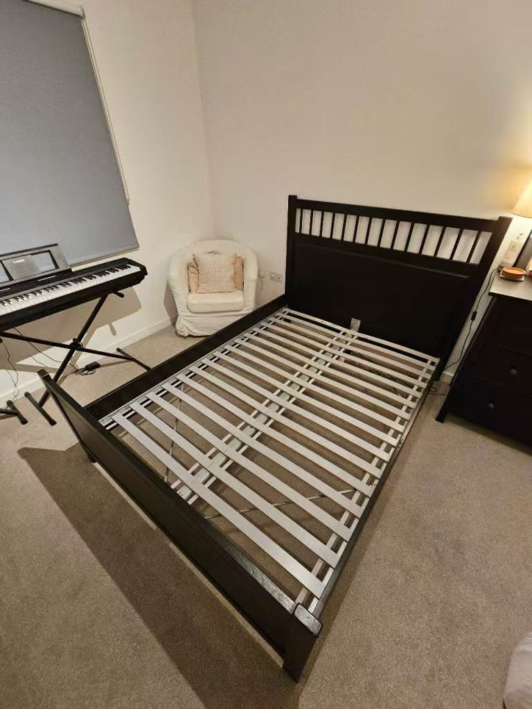 HEMNES Black Double Bed Frame