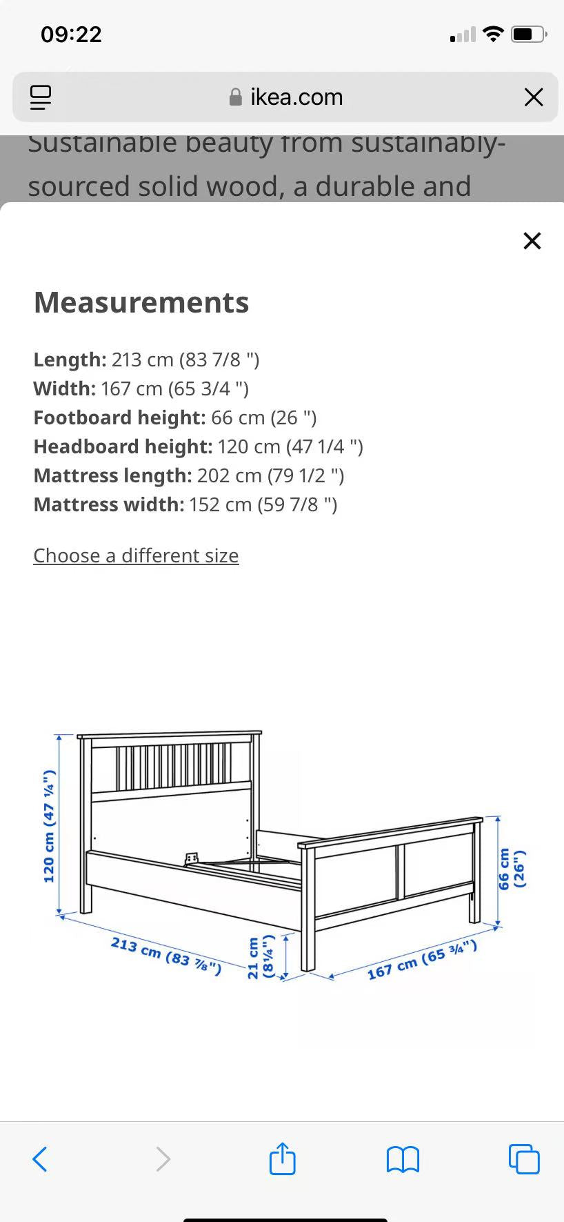 HEMNES Black Queen Bed Frame