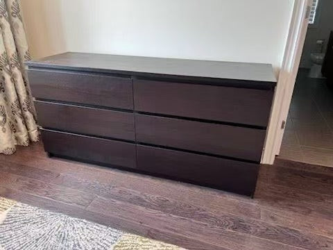 MALM 黑色六抽屉斗柜