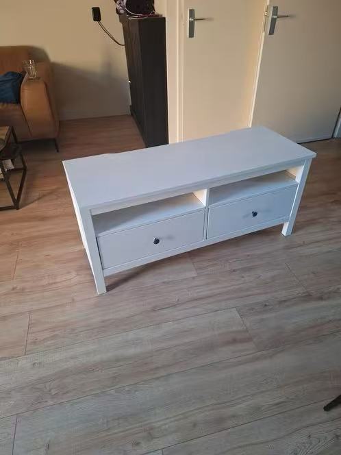 HEMNES White Solid Wood TV Stand – 2 Drawers