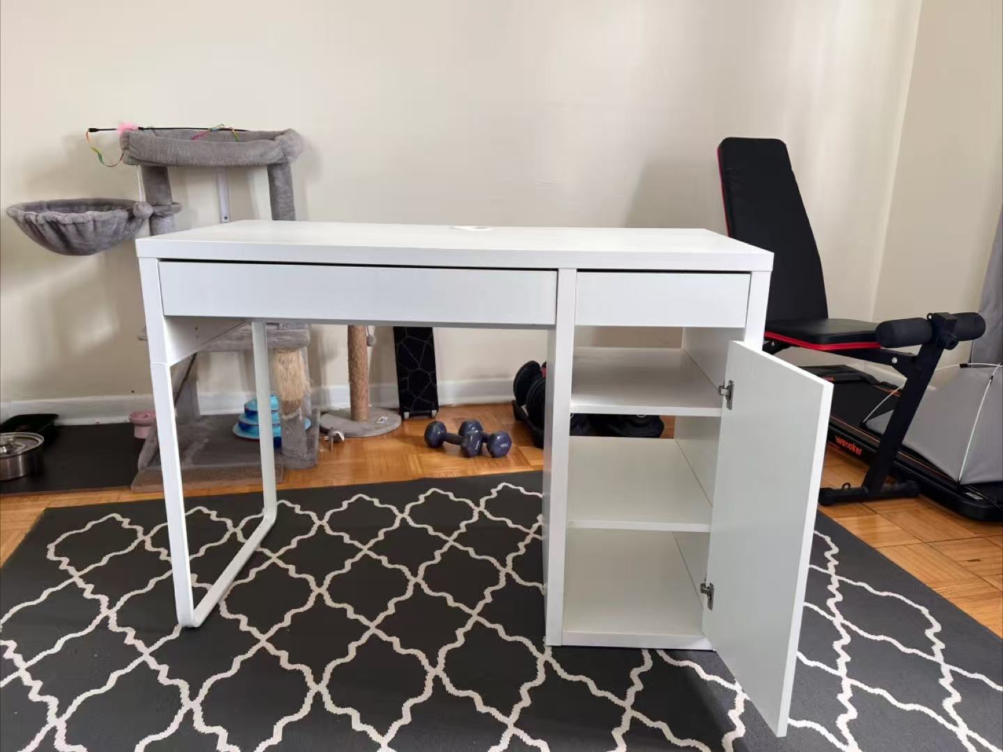 MICKE White Desk with Drawers