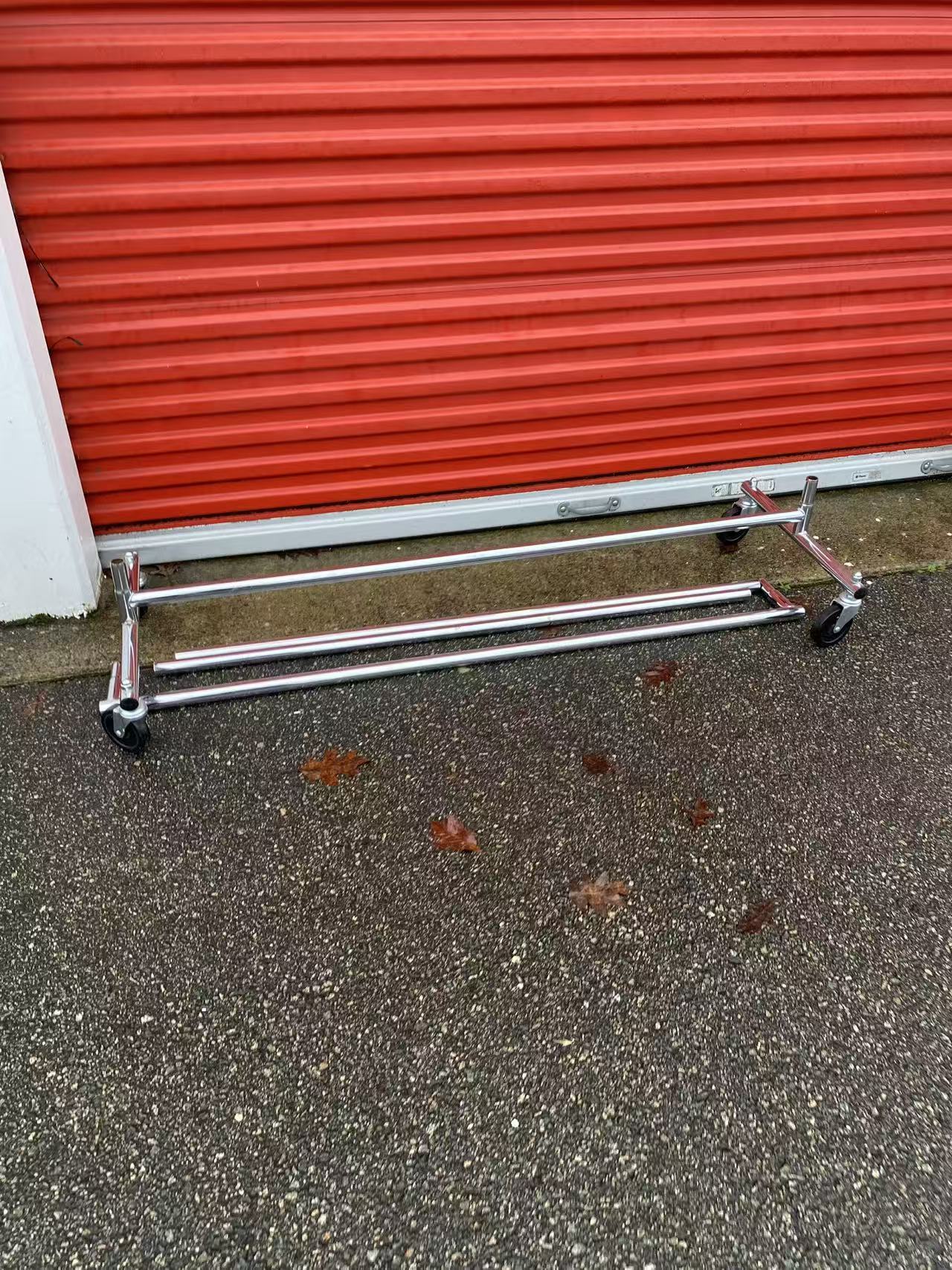 Stainless Steel Heavy-Duty Rolling Garment Rack | With Wheels | Detachable Design