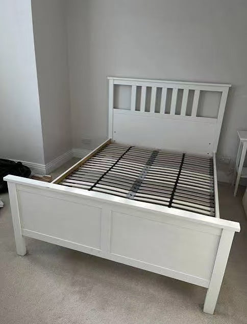 HEMNES White Double Bed Frame