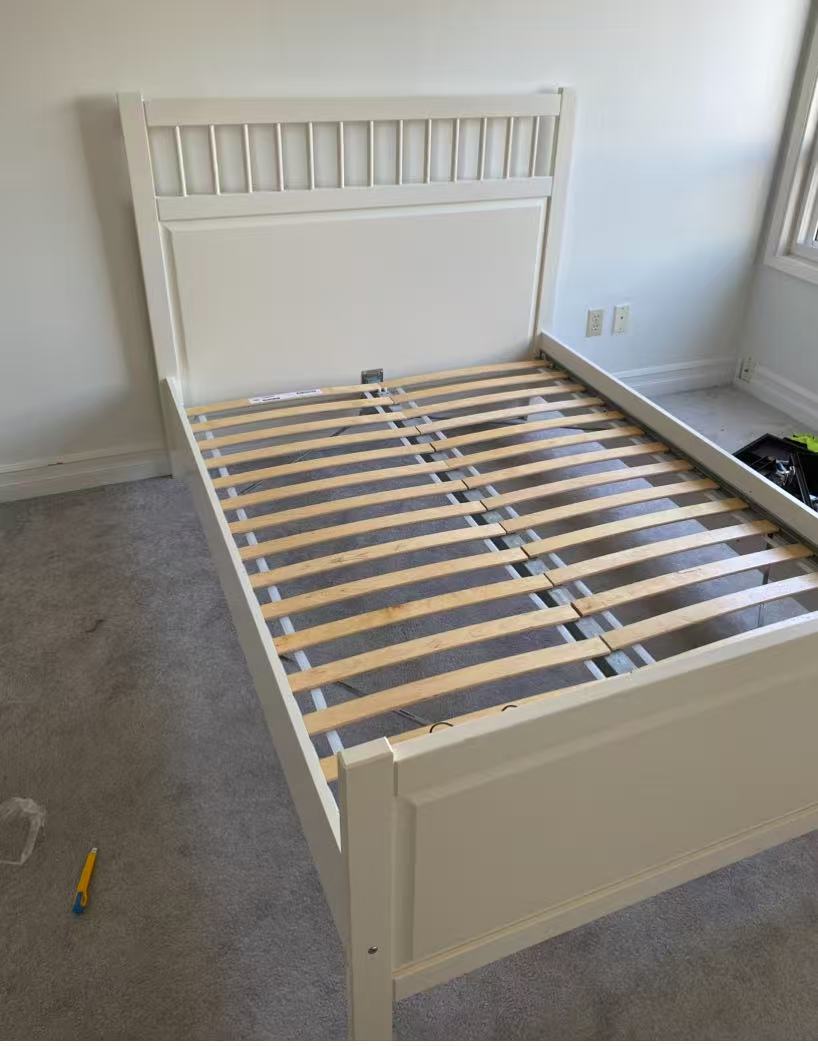 HEMNES White Double Bed Frame