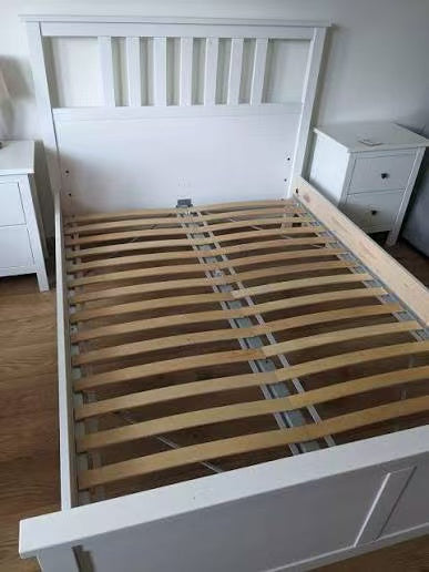HEMNES White Double Bed Frame