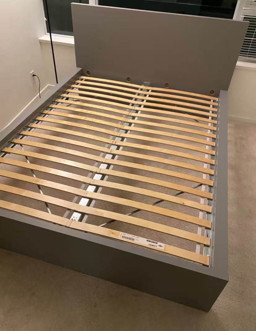 MALM Light Blue Queen Bed Frame
