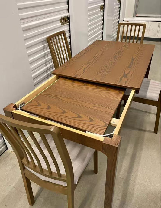 Standard Height Extendable Dining Table and 4 Chairs Set