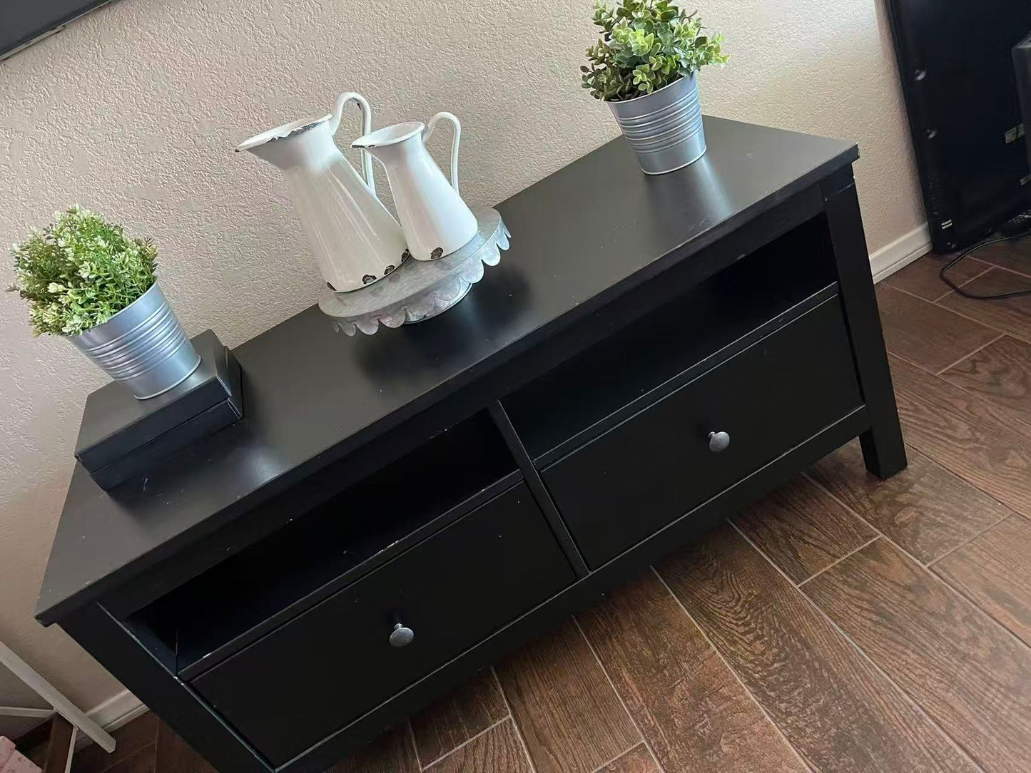 HEMNES Solid Wood TV Stand – 2 Drawers