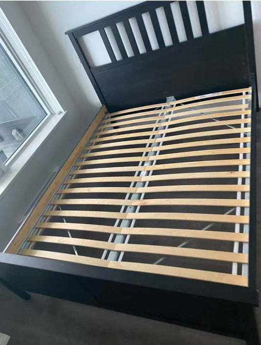 HEMNES Black Queen Bed Frame