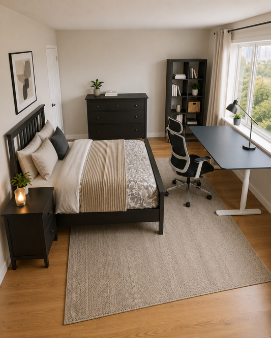 Large Single Room Furniture Rental Package – Black Series
