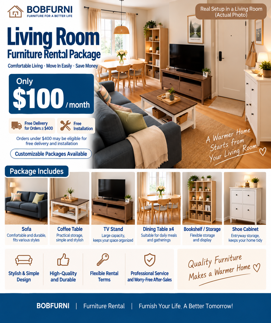 Living Room Furniture Rental Package | CAD $100/Month