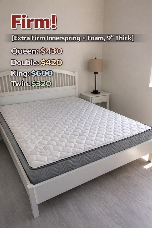 Firm Mattress (Firmness ★★★ | Innerspring + Foam, 9" Thick)