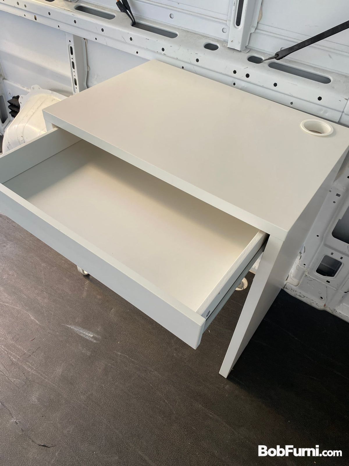 Small Student Desk with Drawer and Cable Opening