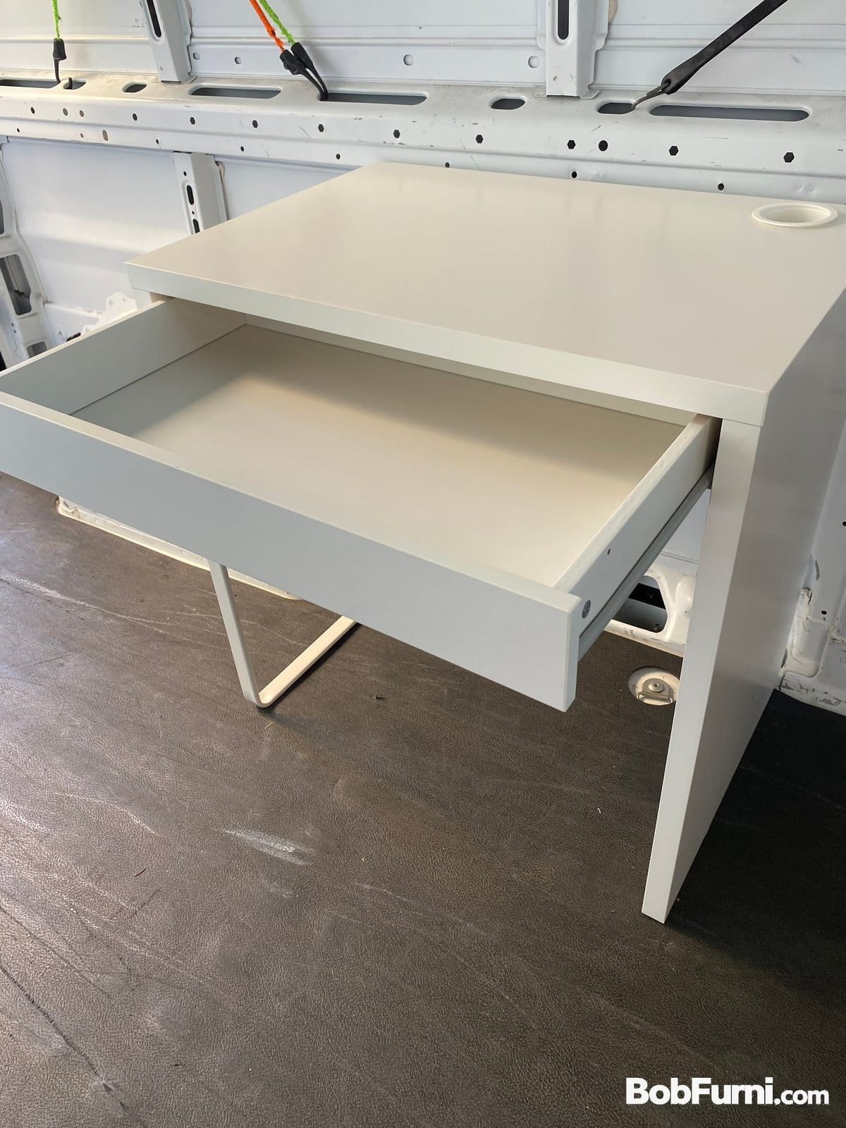 Small Student Desk with Drawer and Cable Opening