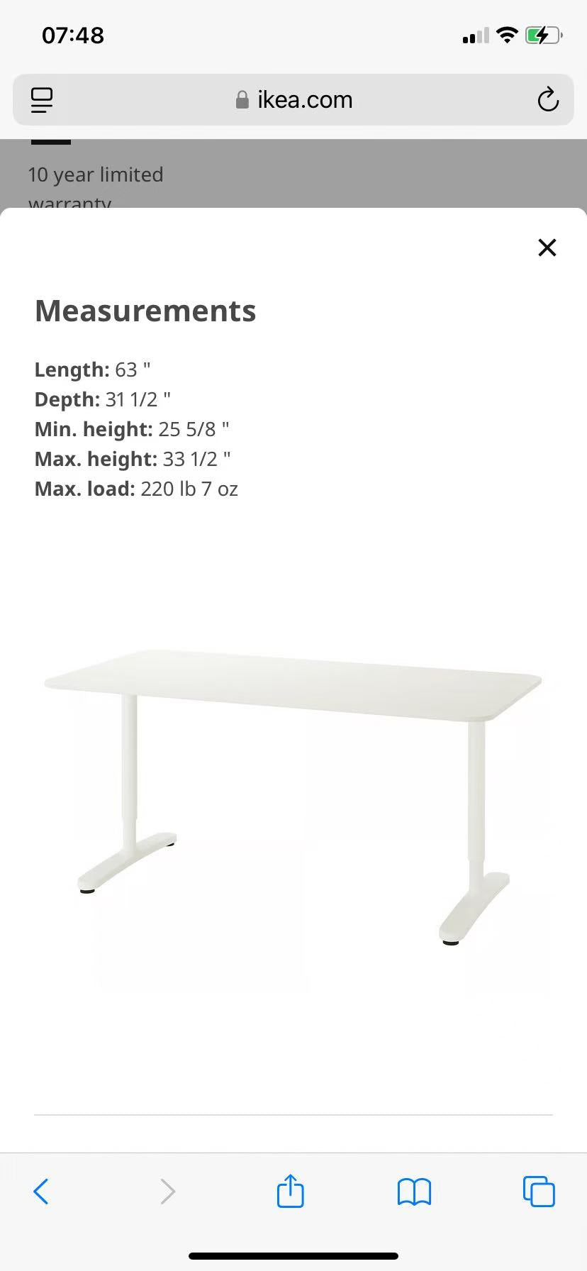 BEKANT Adjustable Office Desk – Multiple Colors