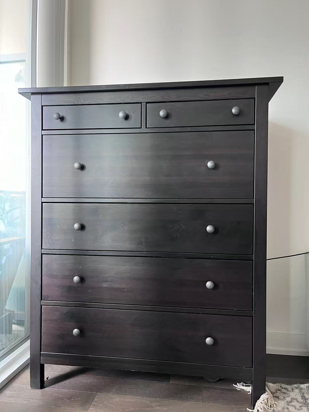 HEMNES 黑色六抽屉斗柜