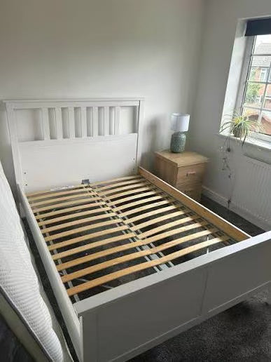 HEMNES White Double Bed Frame