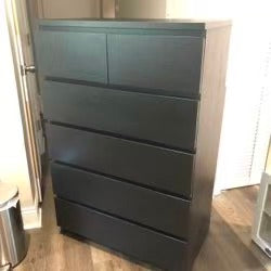 MALM 黑色六抽屉斗柜