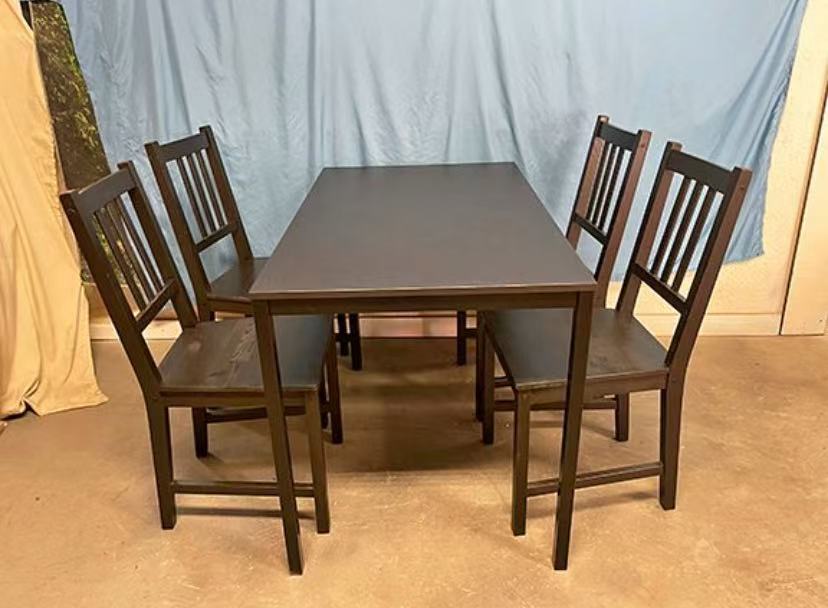 Standard Height Dining Table and 4 Chairs Set (Non-Extendable)
