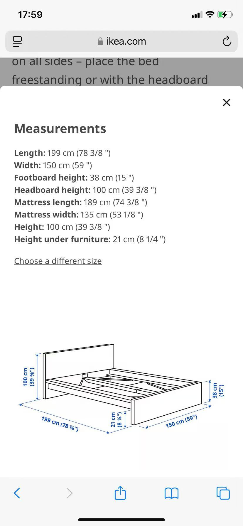 MALM Oak Double Bed Frame
