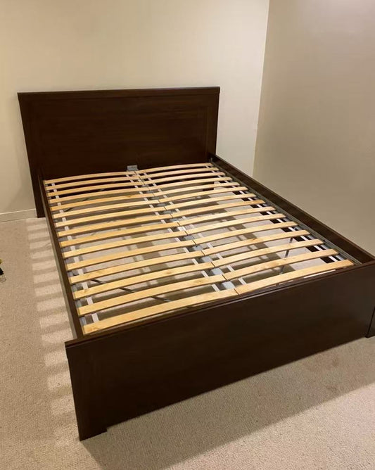 SONGESAND Brown Double Bed Frame