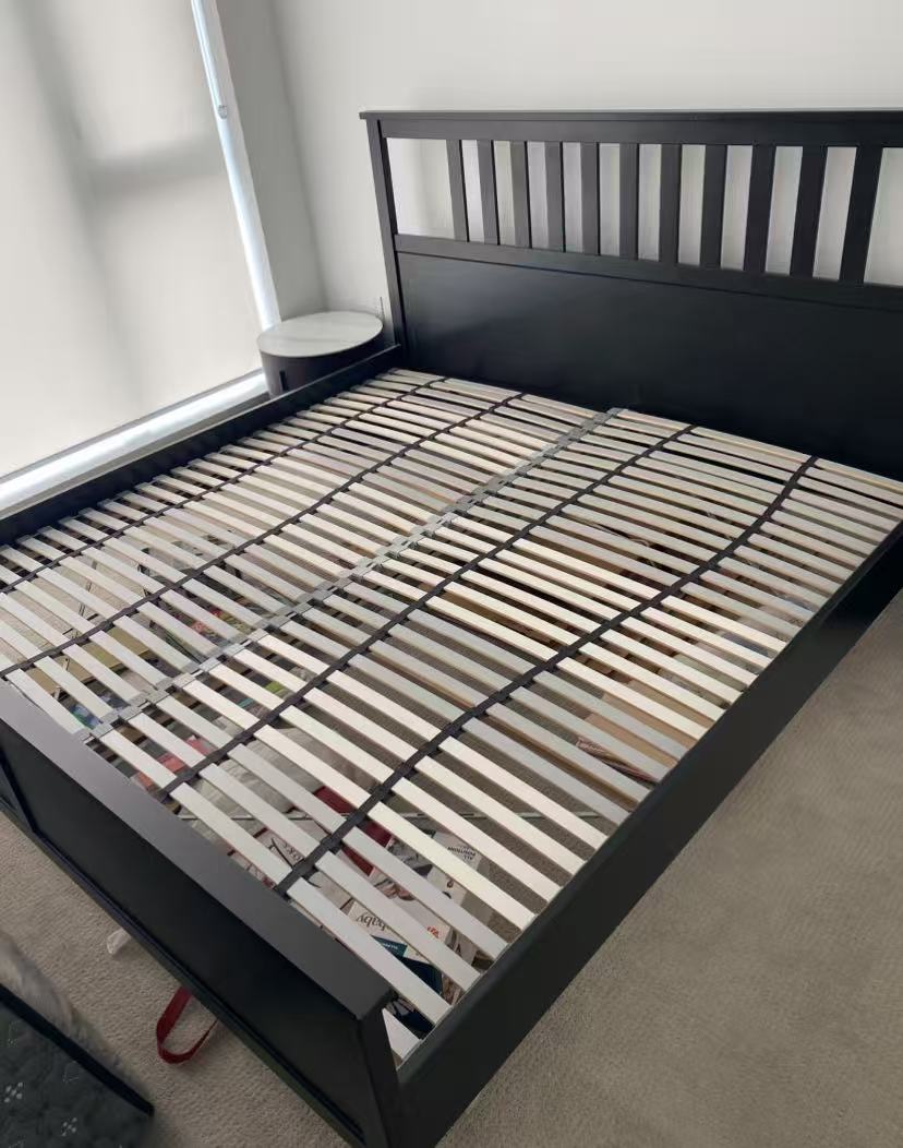 HEMNES Black King Bed Frame