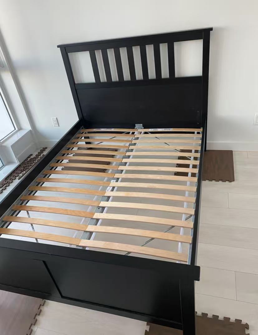 HEMNES Black Double Bed Frame