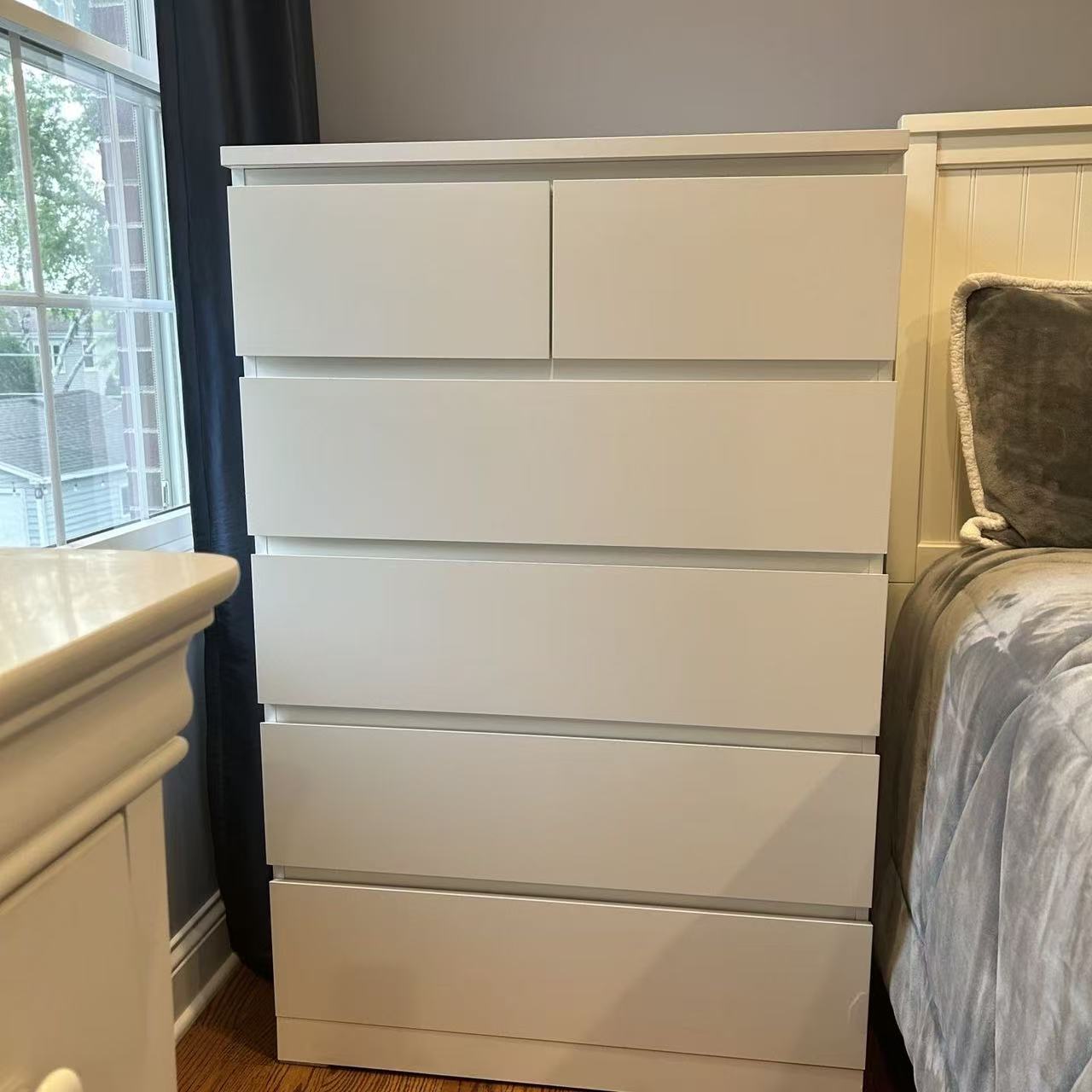 MALM Black 6-Drawer Tall Dresser