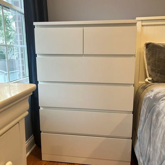 MALM Black 6-Drawer Tall Dresser
