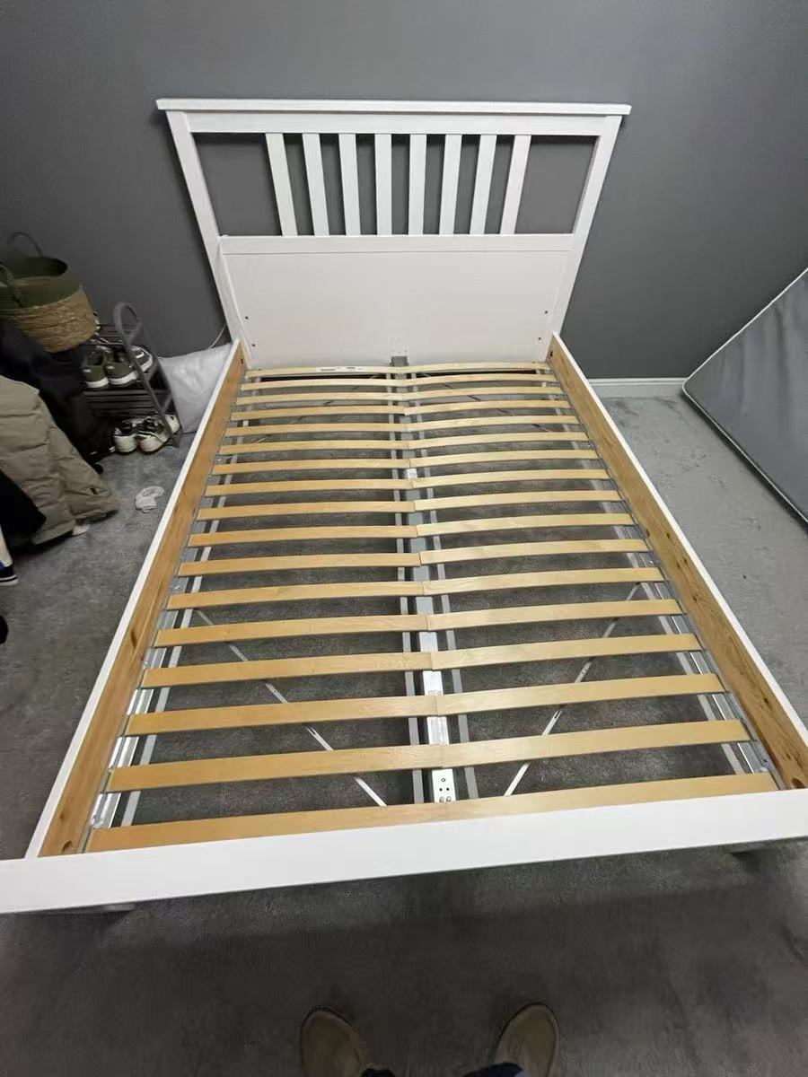HEMNES White Double Bed Frame